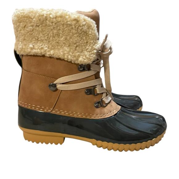 Dolce Vita Womens Ulito Brown Faux Fur Sherpa Lined Duck Boots Brown Size 7 NEW - Picture 3 of 11